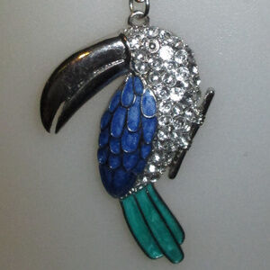 LOFT Long Jeweled Toucan Parrot Pendant